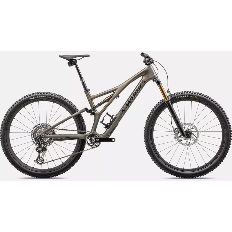 2023 Specialized S-Works Stumpjumper 29" Carbon Mountain Bike - S1, GLOSS BLK PEARL / SATIN BLK PEARL / BRUSHED BLK CHROME