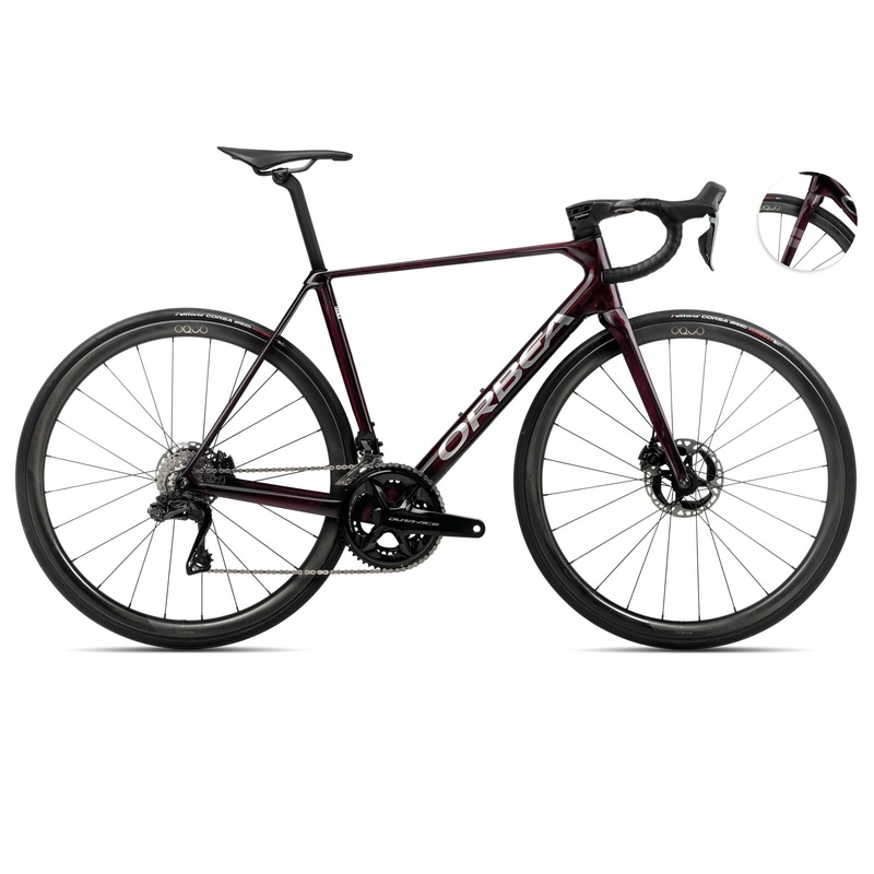 2025 Orbea ORCA M10iLTD PWR Racing ROAD BIKE - 49cm, Wine Red Carbon View-Titanium (Gloss)