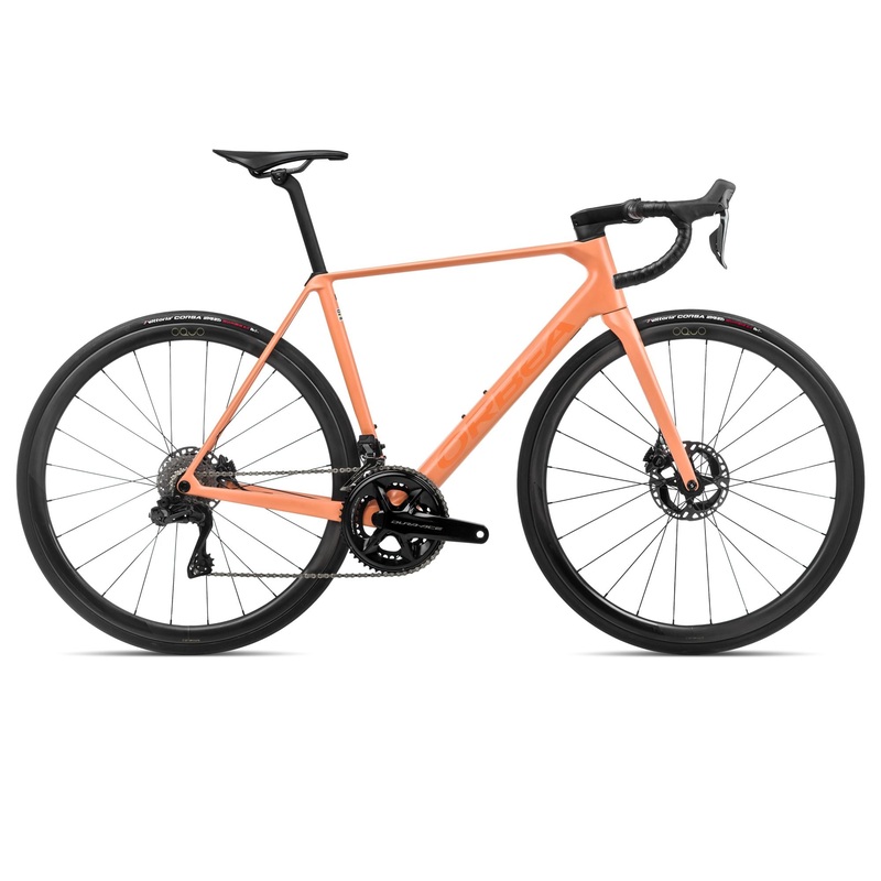 2024 Orbea ORCA M10iLTD PWR Racing Road Bike - 55cm, Orange Cloud (Matte) - Stone Blue (Matte-Gloss)