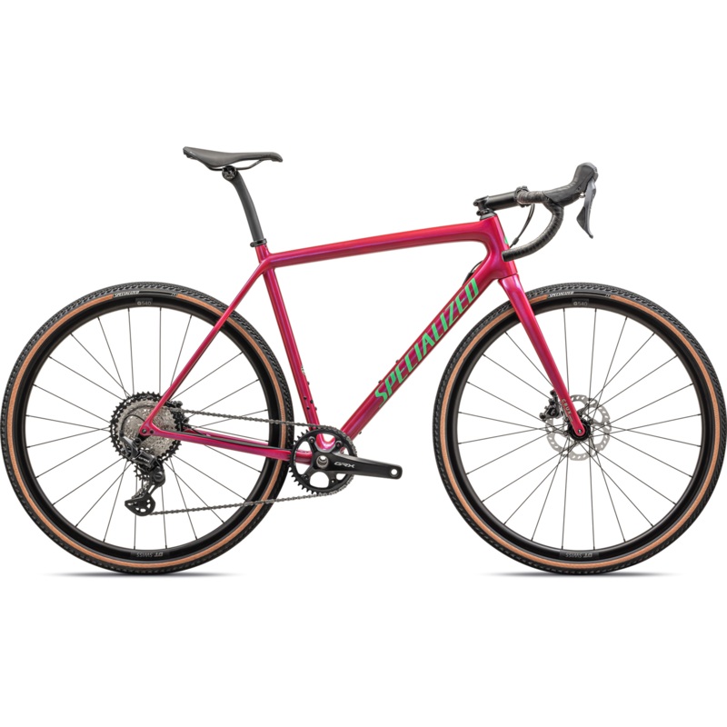 2024 Specialized CRUX COMP Carbon Gravel BIKE - 61cm, GLOSS VIVID PINK/ELECTRIC GREEN