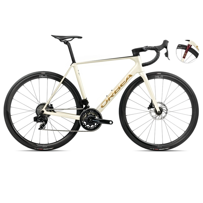 2025 Orbea ORCA M21eTEAM PWR Racing ROAD BIKE - 53cm, Ivory White-Burgundy (Gloss)-Vulcano (Matte)