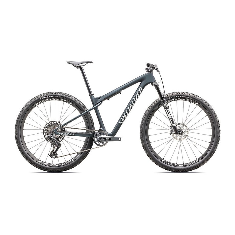 2025 SPECIALIZED EPIC WC EXPERT BIKE - X-SMALL, SATIN METALLIC DEEP LAKE / WHITE / PEARL
