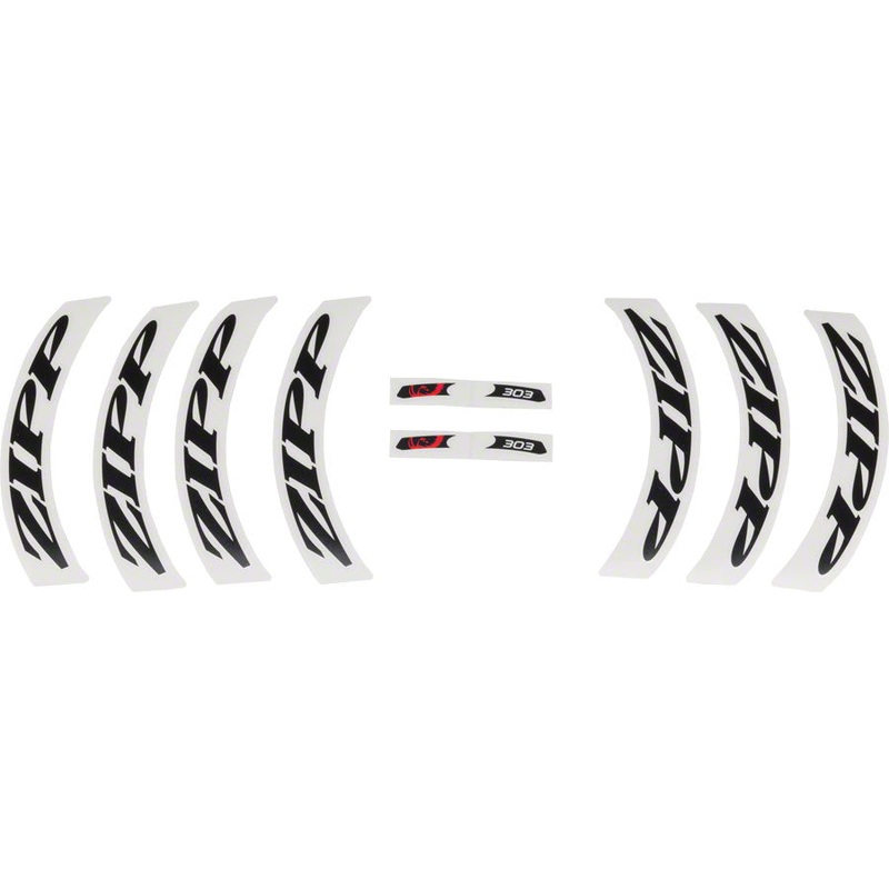 Zipp Decal Set - 303 Matte Black Logo Complete for One Wheel