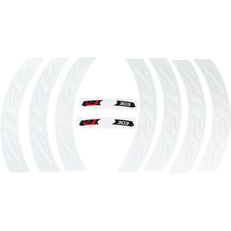 Zipp Decal Set - 303 Matte White Logo Complete for One Wheel