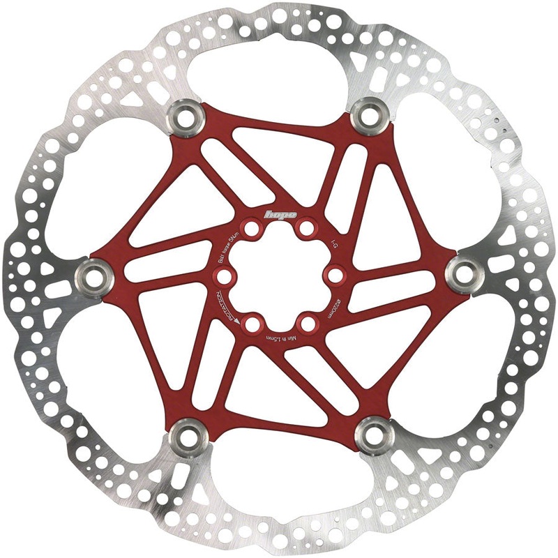 Floating Disc Brake Rotor - 220mm 6-Bolt Red