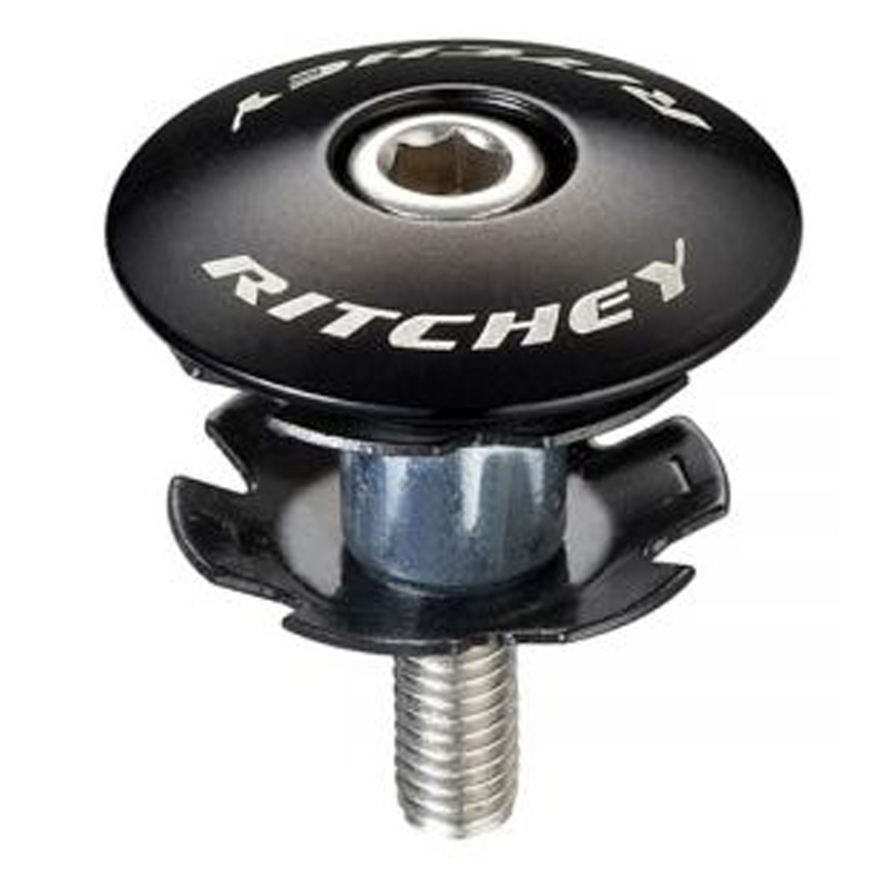 Headset Top Cap With Bolt WCS Black 1-1/4"