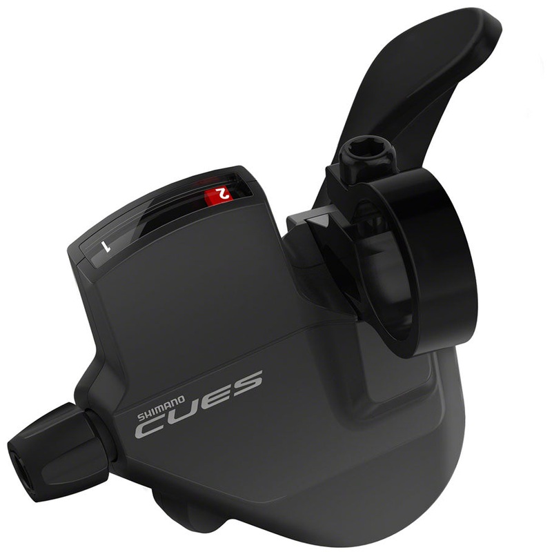 CUES SL-U4000-L Shifter - Left 2-Speed Rapidfire Plus Mono Optical Gear Display BLK