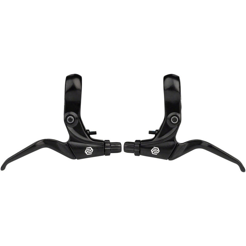 FS-378 Brake Lever Set - Short Pull 2-Finger Tooled Reach Adjust For U Caliper Brakes BLK