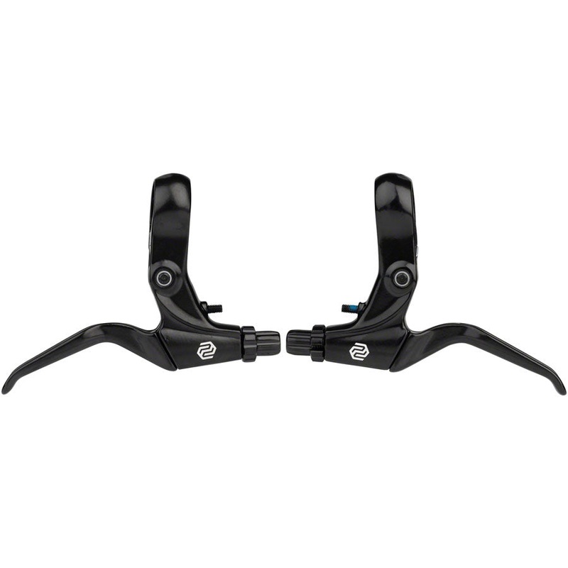 XL-378 Brake Lever Set - Long Pull 2-Finger Tooled Reach Adjust For Linear Pull Brakes BLK