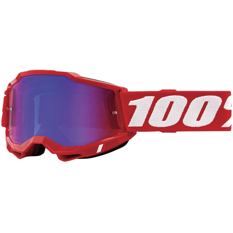 100% Accuri 2 Goggles - Neon Red/Red Blue Mirror
