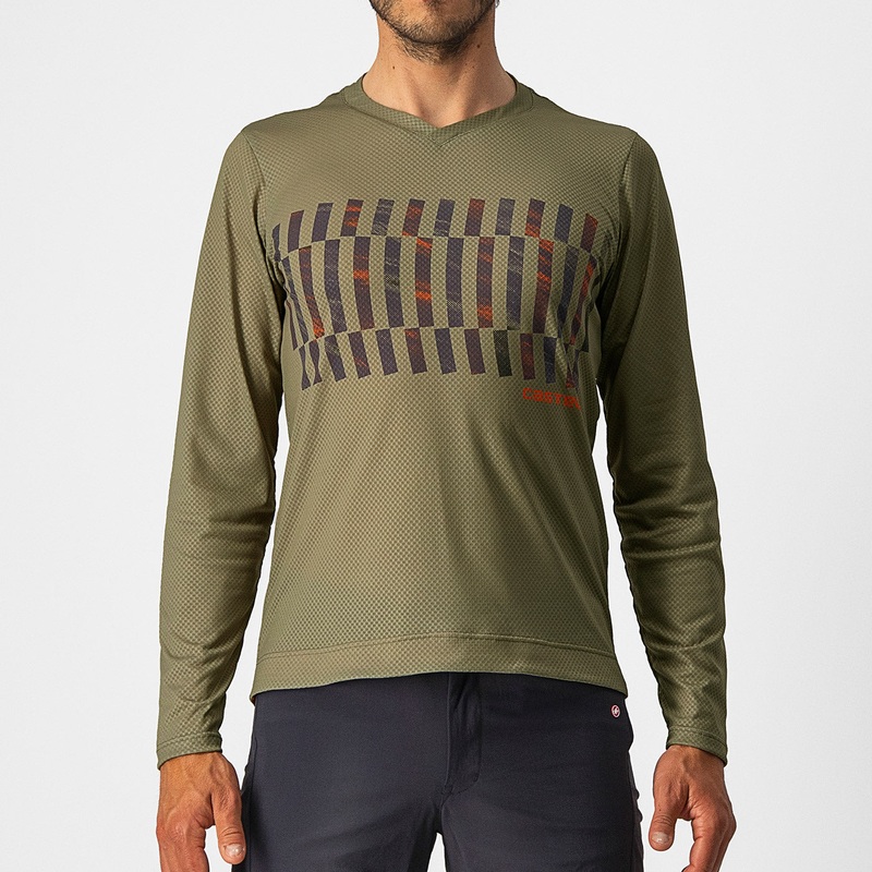 Maglia maniche lunghe Castelli Trail Tech Tee - Verde scuro