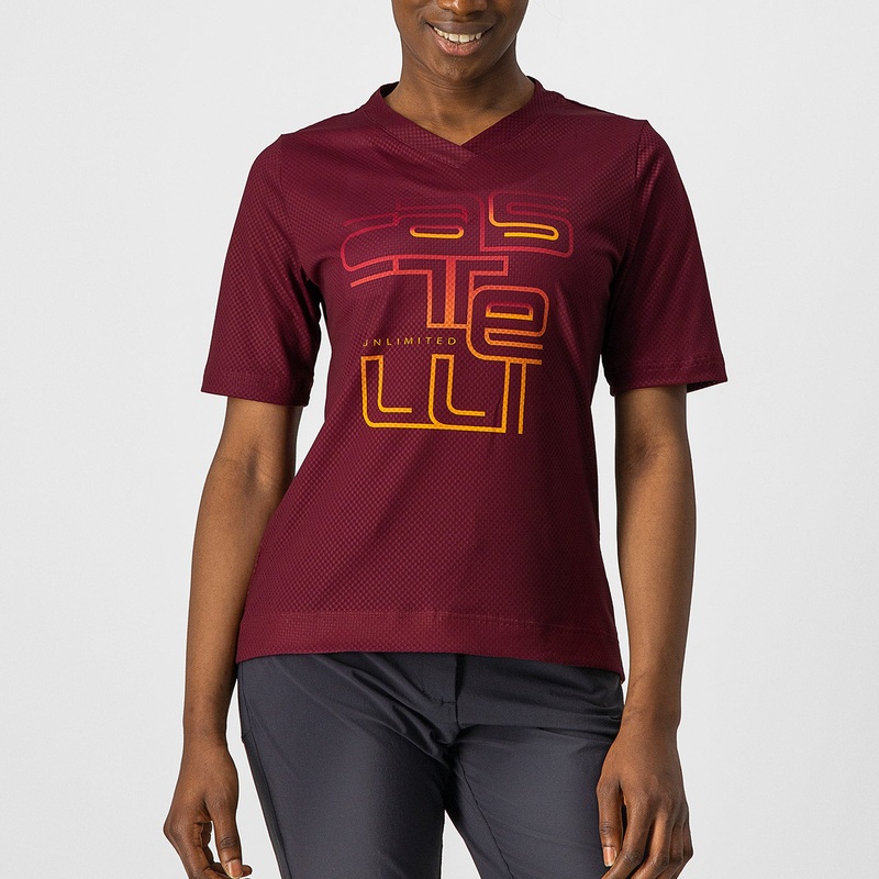 Maglia donna Castelli Trail Tech - Bordeaux