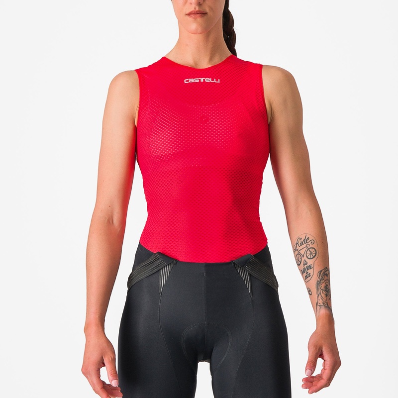 Maglia intima senza maniche donna Castelli Pro Mesh 4 - Rosso
