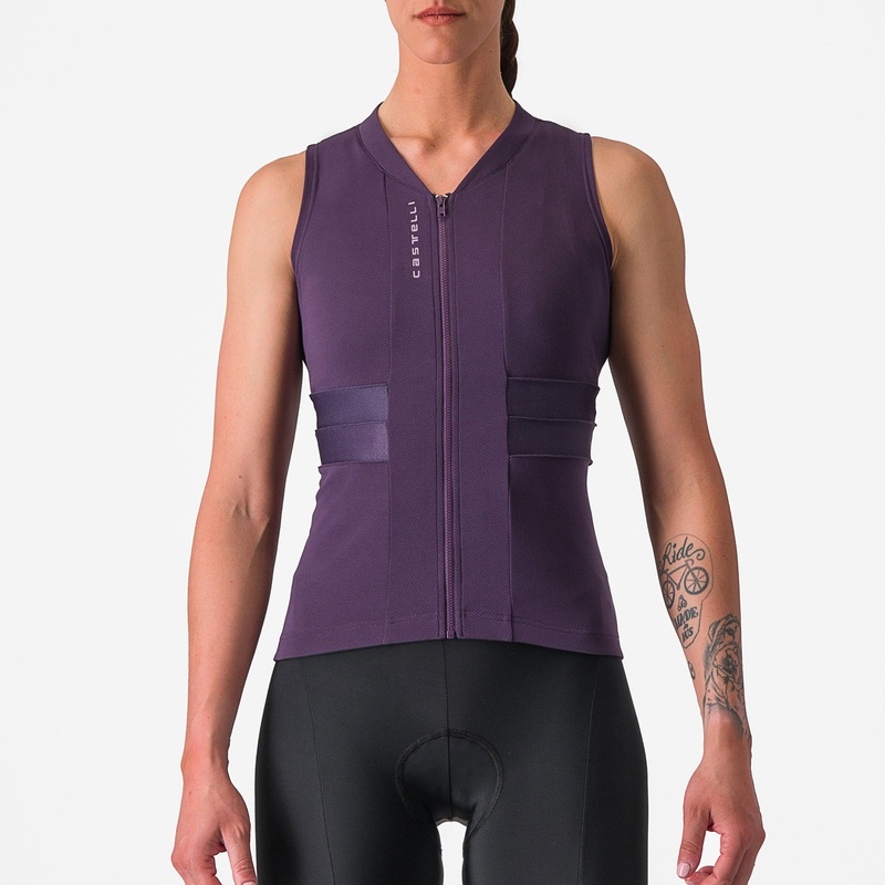 Maglia donna senza maniche Castelli Anima 4 - Viola