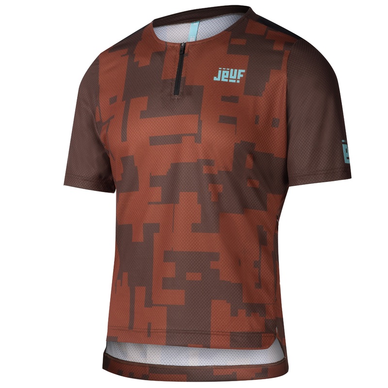 Maglia Juf Pro Gravel con zip - Marrone