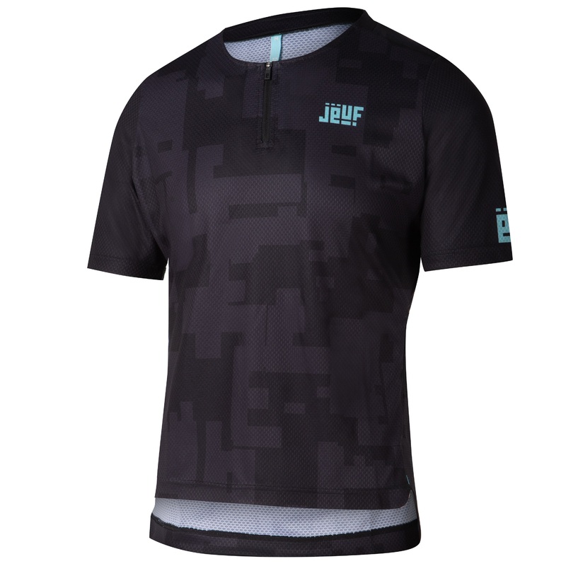 Maglia Juf Pro Gravel con zip - Nero