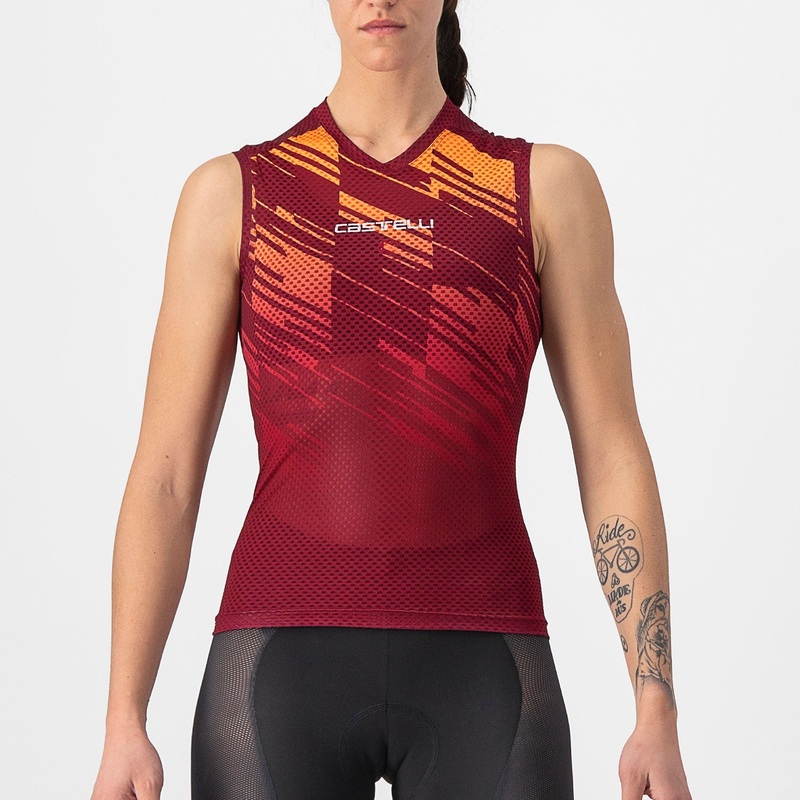 Maglia donna senza maniche Castelli Insider - Bordeaux
