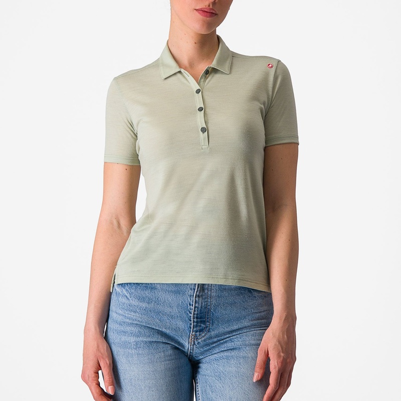 Polo donna Castelli Merino - Verde