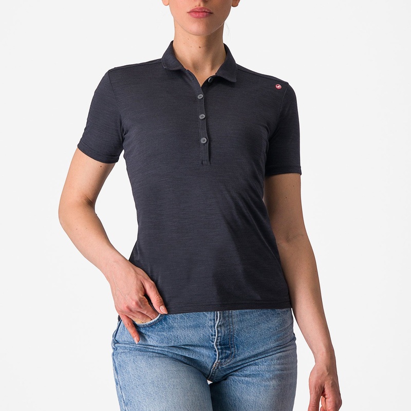 Polo donna Castelli Merino - Nero