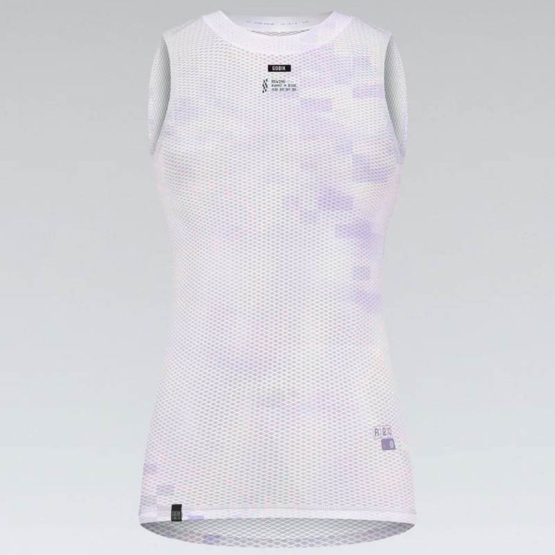 Maglia intima senza maniche donna Gobik Second Skin - Bianco viola