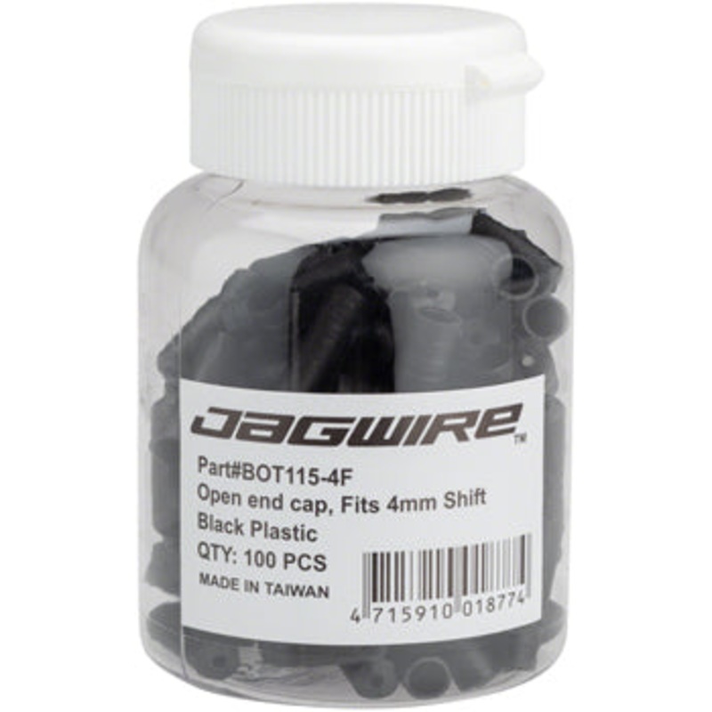 Jagwire 4mm Open Nylon End Caps Bottle of 100, Black